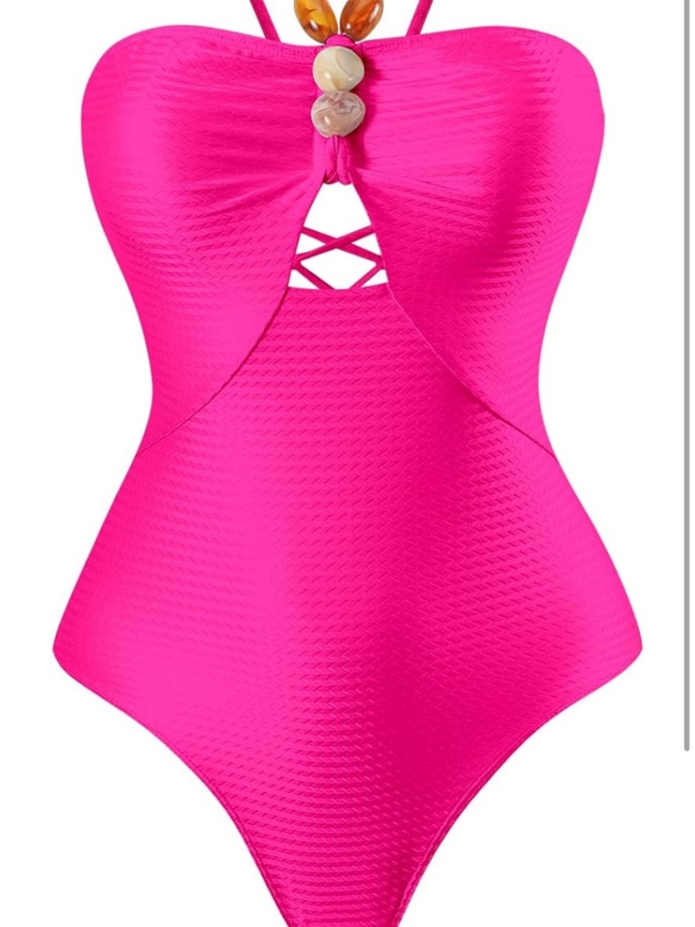 Hot Pink One Piece Swimsuit with Cover up Set - Picture 5 of 9